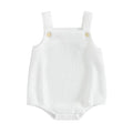 Sleeveless Solid Knitted Baby Romper White 3-6 M 