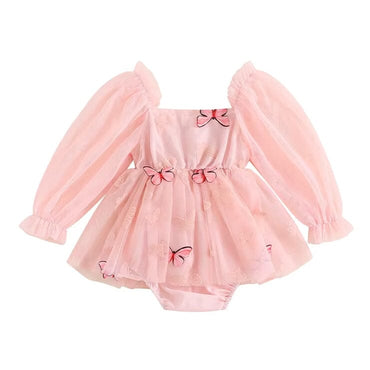 Long Sleeve Butterfly Baby Romper Pink 3-6 M 