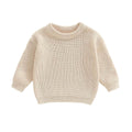 Long Sleeve Beige Knit Baby Sweater