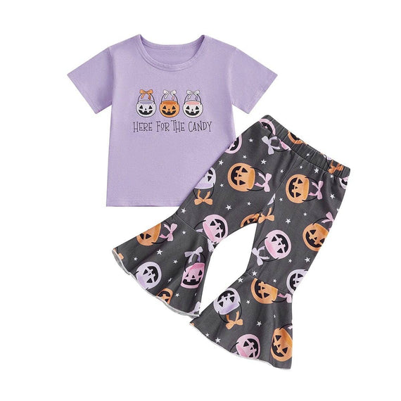 Here For The Candy Flared Pants Toddler Set
