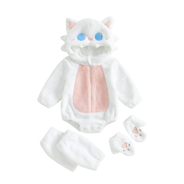 Long Sleeve Plush Cat Baby Costume