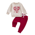 Long Sleeve Solid Pants Game Day Baby Set Beige 3-6 M