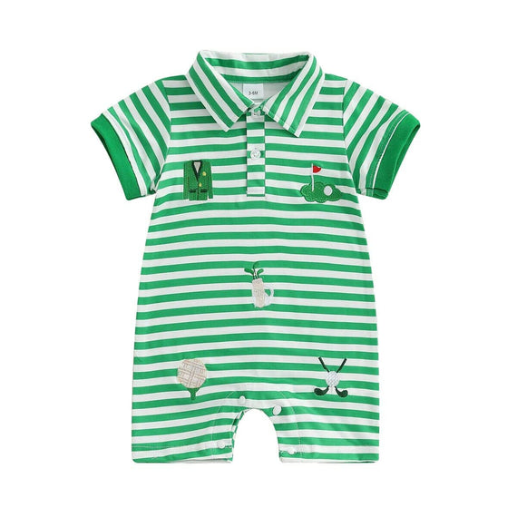 Short Sleeve Golf Vibes Baby Romper Green 0-3 M