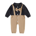 Long Sleeve Striped Gentleman Baby Jumpsuit