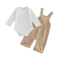 Long Sleeve Gingham Baby Set Sets The Trendy Toddlers Beige 0-3 M 