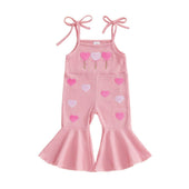 Tie-Up Balloon Heart Flared Toddler Jumpsuit