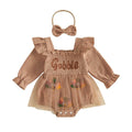 Long Sleeve Gobble Tulle Baby Romper Rompers The Trendy Toddlers 