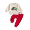 Long Sleeve Christmas Tractor Toddler Set