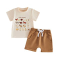 Short Sleeve Farm Animals Baby Set