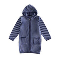 Long Sleeve Striped Toddler Bathrobe Swimwear The Trendy Toddlers Navy Blue 2T 