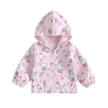 Pink Floral Swan Toddler Jacket