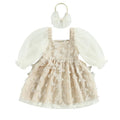 Long Sleeve Butterfly Lace Toddler Dress   