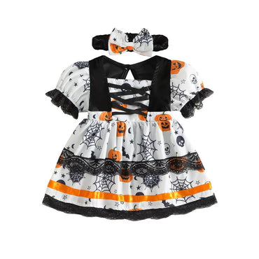 Short Sleeve Spooky Vibes Baby Dress Dresses The Trendy Toddlers 