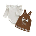 Long Sleeve Striped Football Bow Baby Set