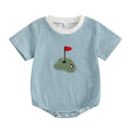 Short Sleeve Golf Stripes Baby Bodysuit   