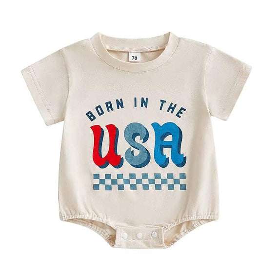 Born In The USA Baby Bodysuit Beige 0-3 M