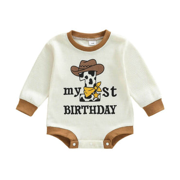 My First Birthday Western Baby Bodysuit