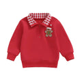 Long Sleeve Christmas Collar Toddler Sweatshirt Red 9-12 M