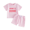Admit It Boring Without Me Toddler Set Pink 12-18 M