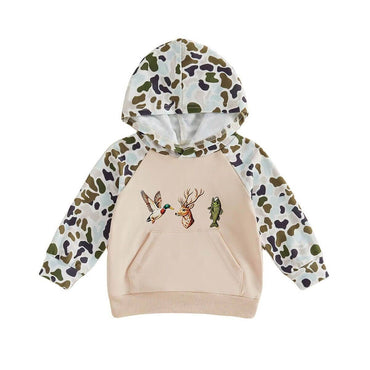 Little Hunter Camo Toddler Hoodie Hoodie The Trendy Toddlers Beige 9-12 M 