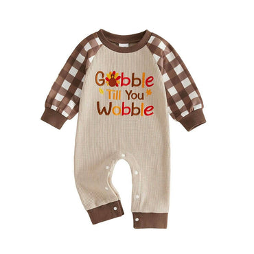 Gobble Till You Wobble Waffle Baby Jumpsuit Jumpsuit The Trendy Toddlers 