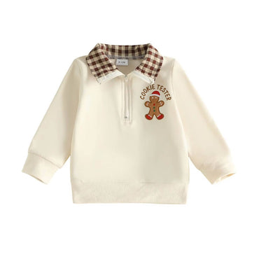 Cookie Tester Collar Toddler Sweatshirt sweatshirt The Trendy Toddlers Beige 9-12 M 
