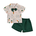 Short Sleeve Easter Gentleman Baby Set Green 6-9 M