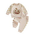Long Sleeve Checkered Pumpkin Baby Set