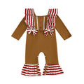 Long Sleeve Gingerbread Flared Baby Jumpsuit