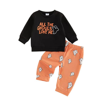 Long Sleeve All The Ghouls Love Me Baby Set Sets The Trendy Toddlers 
