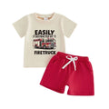 Short Sleeve Fire Truck Toddler Set Sets The Trendy Toddlers 