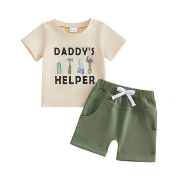 Short Sleeve Daddy's Helper Baby Set Sets The Trendy Toddlers 
