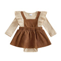 Long Sleeve Vintage Baby Romper Brown 0-3 M