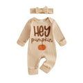 Long Sleeve Hey Pumpkin Ribbed Baby Jumpsuit Jumpsuit The Trendy Toddlers 