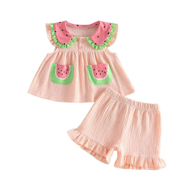 Watermelon Collar Ruffled Toddler Set Sets The Trendy Toddlers 