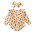 Long Sleeve Ruffled Halloween Baby Romper   