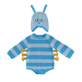 Long Sleeve Caterpillar Striped Baby Costume Blue 3-6 M