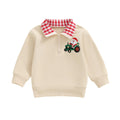 Long Sleeve Christmas Collar Toddler Sweatshirt Beige 9-12 M