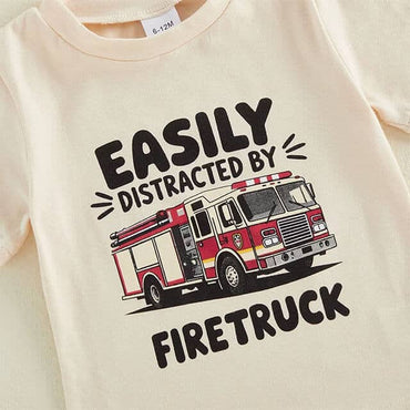 Short Sleeve Fire Truck Toddler Set Sets The Trendy Toddlers 