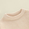 Long Sleeve Beige Knit Baby Sweater