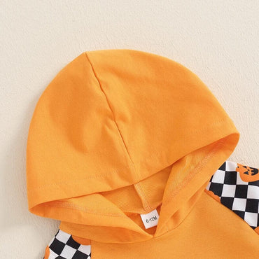 Halloween Checkered Hooded Toddler Set   