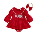 Ruffled Collar Christmas Baby Romper