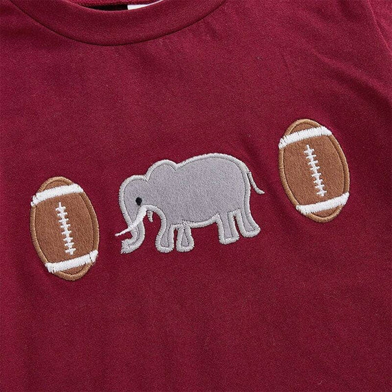 Short Sleeve Elephant Football Baby Set