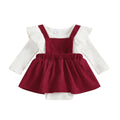 Long Sleeve Vintage Baby Romper Red 0-3 M