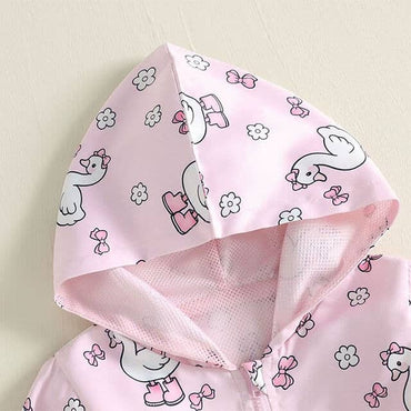 Pink Floral Swan Toddler Jacket