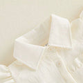 Fly Sleeve Solid Collar Toddler Dress