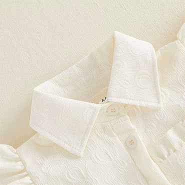 Fly Sleeve Solid Collar Toddler Dress