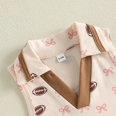 Sleeveless Football Collar Skirt Toddler Set