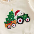 Long Sleeve Christmas Tractor Toddler Set