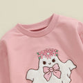 Long Sleeve Pink Ghost Baby Bodysuit   